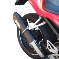 GPR exhaust compatible with  Honda Cbf 500 2004-2007, Furore Nero, Homologated legal slip-on exhaust including removable db killer and link pipe 