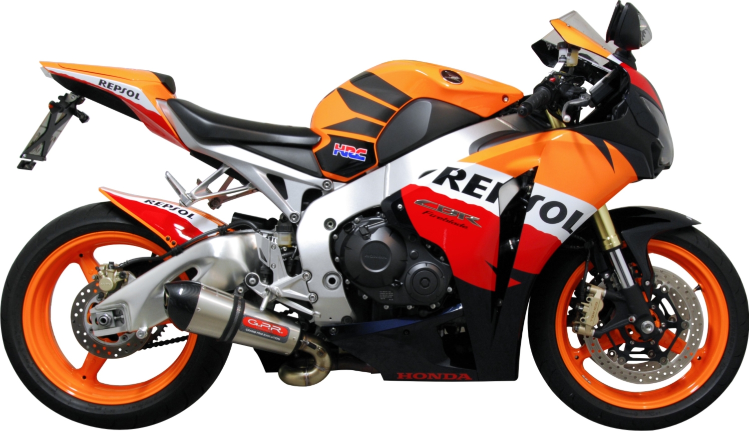 GPR exhaust compatible with  Honda Cbr 1000 Rr 2008-2011, Gpe Ann. titanium, Homologated legal slip-on exhaust including removable db killer and link pipe 