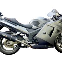 GPR exhaust compatible with  Honda Cbr1100XX Superblackbird - X Eleven  1997-2006, Furore Poppy, Dual Homologated legal slip-on exhaust including removable db killers and link pipes 