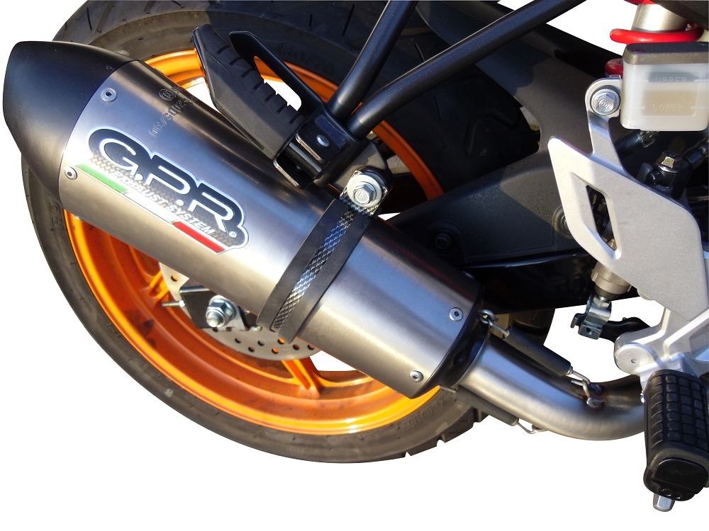 GPR exhaust compatible with  Honda Cbr 125 R 2011-2016, Gpe Ann. titanium, full system exhaust legal for UK and non-EU countries including removable db killer 