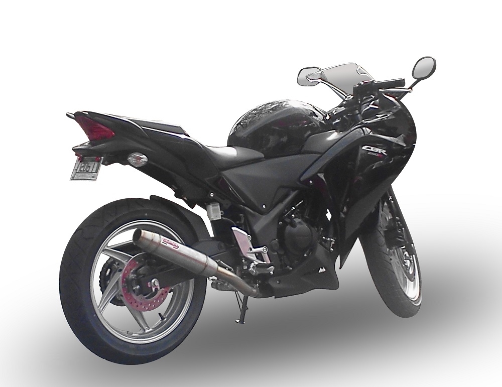 GPR exhaust compatible with  Honda Cbr 250 R 2010-2014, Deeptone Inox, Homologated legal slip-on exhaust including removable db killer and link pipe 