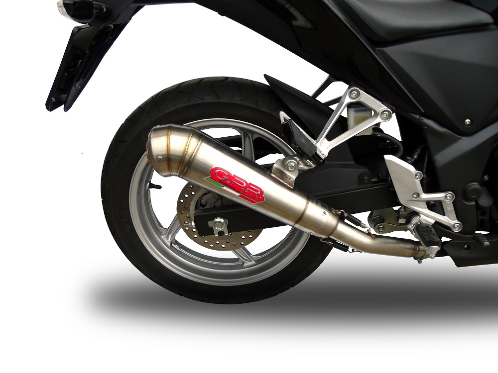 GPR exhaust compatible with  Honda Cbr 250 R 2010-2014, Powercone Evo, Homologated legal slip-on exhaust including removable db killer, link pipe and catalyst 