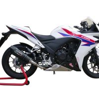 GPR exhaust compatible with  Honda Cbr 500 R 2023-2024, GP Evo4 Black Titanium, Homologated legal slip-on exhaust including removable db killer and link pipe 