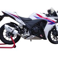 GPR exhaust compatible with  Honda Cbr 500 R 2012-2016, Albus Ceramic, Homologated legal slip-on exhaust including removable db killer and link pipe 