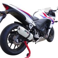 GPR exhaust compatible with  Honda Cbr 500 R 2012-2016, Albus Ceramic, Homologated legal slip-on exhaust including removable db killer and link pipe 