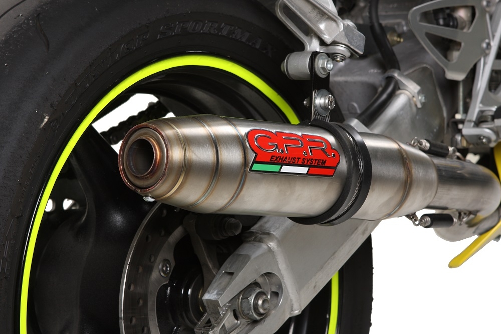 GPR exhaust compatible with  Honda Cbr 600 F - Sport  2001-2007, Deeptone Inox, Homologated legal slip-on exhaust including removable db killer, link pipe and catalyst 