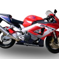 GPR exhaust compatible with  Honda Cbr 900 Rr 2000-2003, Inox Tondo, Homologated legal bolt-on silencer including removable db killer 