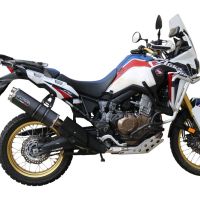 GPR exhaust compatible with  Honda Crf 1000 L Africa Twin 2015-2017, Dual Poppy, Homologated legal slip-on exhaust including removable db killer and link pipe 