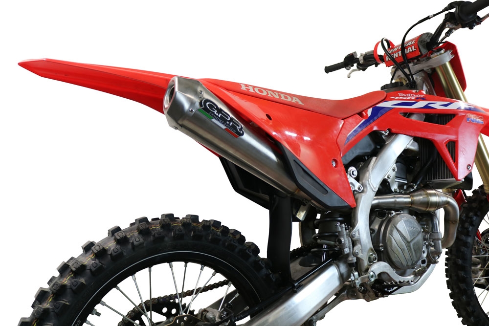 GPR exhaust compatible with  Honda Crf 450 R-RX 2021-2024, Pentacross FULL Titanium, Racing full system exhaust, including removable db killer/spark arrestor 