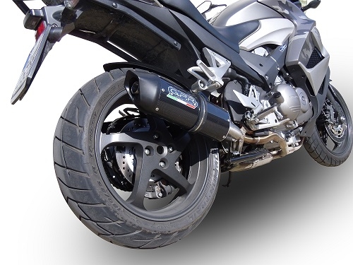 GPR exhaust compatible with  Honda Crossrunner 800 Vfr 800 X 2011-2014, Furore Nero, Homologated legal slip-on exhaust including removable db killer and link pipe 