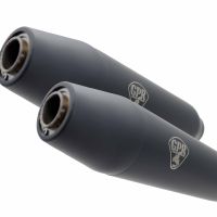 GPR exhaust compatible with  Bmw R 65 1985-1992, Deeptone Black Cafè Racer, Dual universal Homologated legal silencer kit, including removable db killer, without link pipes 