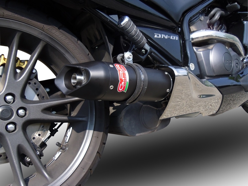 GPR exhaust compatible with  Honda Dn-01 2008-2010, Furore Nero, Homologated legal slip-on exhaust including removable db killer and link pipe 