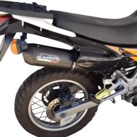 GPR exhaust compatible with  Honda Dominator Nx 650  1988-2001, Furore Nero, Homologated legal mid-full system exhaust including removable db killer 