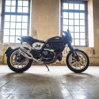 GPR exhaust compatible with  Ducati Scrambler 800  2017-2020, Deeptone Inox, Dual slip-on exhaust legal for UK and non-EU countries including removable db killers and link pipes 