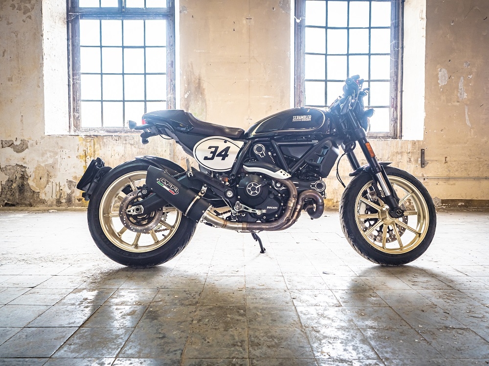 GPR exhaust compatible with  Ducati Scrambler 800  2017-2020, Furore Poppy, Slip-on exhaust legal for UK and non-EU markets including link pipe and removable db killer 