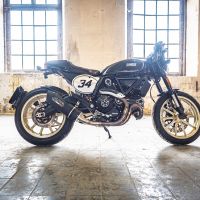 GPR exhaust compatible with  Ducati Scrambler 800  2017-2020, Furore Poppy, Slip-on exhaust legal for UK and non-EU markets including link pipe and removable db killer 