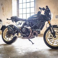 GPR exhaust compatible with  Ducati Scrambler 800  2015-2016, Furore Nero, Homologated legal slip-on exhaust including removable db killer and link pipe 