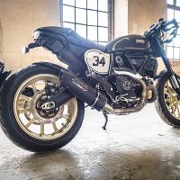 GPR exhaust compatible with  Ducati Scrambler 800  2015-2016, Furore Nero, Homologated legal slip-on exhaust including removable db killer and link pipe 