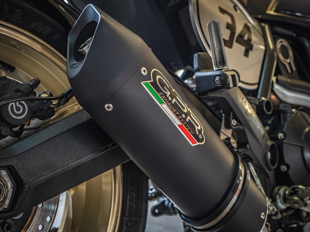 GPR exhaust compatible with  Ducati Scrambler 800  2015-2016, Furore Nero, Homologated legal slip-on exhaust including removable db killer and link pipe 