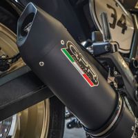 GPR exhaust compatible with  Ducati Scrambler 800  2015-2016, Furore Nero, Homologated legal slip-on exhaust including removable db killer and link pipe 