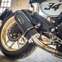 GPR exhaust compatible with  Ducati Scrambler 800  2015-2016, Furore Nero, Homologated legal slip-on exhaust including removable db killer and link pipe 