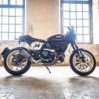 GPR exhaust compatible with  Ducati Scrambler 800  2017-2020, Gpe Ann. Poppy, Slip-on exhaust legal for UK and non-EU markets including link pipe and removable db killer 