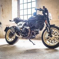 GPR exhaust compatible with  Ducati Scrambler 800  2017-2020, Gpe Ann. Poppy, Slip-on exhaust legal for UK and non-EU markets including link pipe and removable db killer 