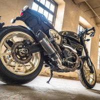 GPR exhaust compatible with  Ducati Scrambler 800  2017-2020, Gpe Ann. Poppy, Slip-on exhaust legal for UK and non-EU markets including link pipe and removable db killer 