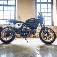 GPR exhaust compatible with  Ducati Scrambler 800  2017-2020, M3 Black Titanium, Homologated legal slip-on exhaust including removable db killer, link pipe and catalyst 