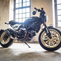 GPR exhaust compatible with  Ducati Scrambler 800  2017-2020, M3 Black Titanium, Homologated legal slip-on exhaust including removable db killer, link pipe and catalyst 