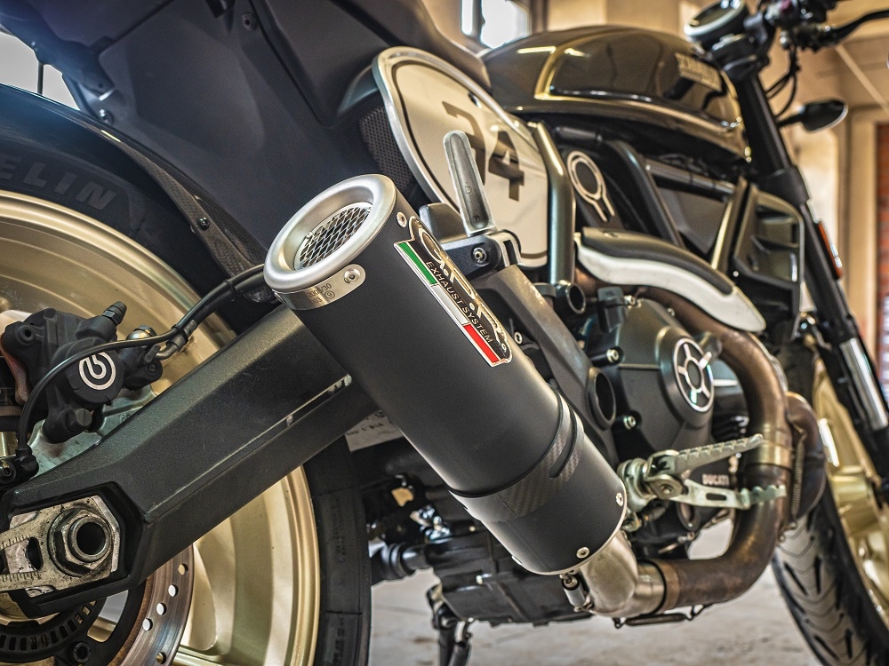 GPR exhaust compatible with  Ducati Scrambler 800  2017-2020, M3 Black Titanium, Homologated legal slip-on exhaust including removable db killer, link pipe and catalyst 