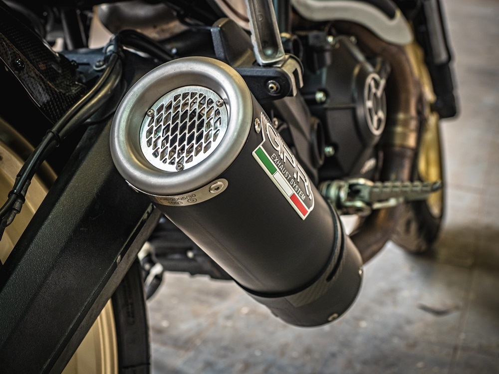 GPR exhaust compatible with  Ducati Scrambler 800  2017-2020, M3 Black Titanium, Homologated legal slip-on exhaust including removable db killer, link pipe and catalyst 