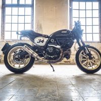 GPR exhaust compatible with  Ducati Scrambler 800  2017-2020, M3 Titanium Natural, Homologated legal slip-on exhaust including removable db killer, link pipe and catalyst 