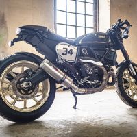 GPR exhaust compatible with  Ducati Scrambler 800  2017-2020, M3 Titanium Natural, Homologated legal slip-on exhaust including removable db killer, link pipe and catalyst 