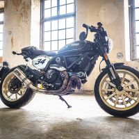 GPR exhaust compatible with  Ducati Scrambler 800  2017-2020, M3 Titanium Natural, Homologated legal slip-on exhaust including removable db killer, link pipe and catalyst 