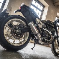 GPR exhaust compatible with  Ducati Scrambler 800  2017-2020, M3 Titanium Natural, Homologated legal slip-on exhaust including removable db killer, link pipe and catalyst 