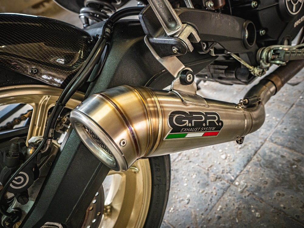 GPR exhaust compatible with  Ducati Scrambler 800  2017-2020, Powercone Evo, Homologated legal slip-on exhaust including removable db killer, link pipe and catalyst 