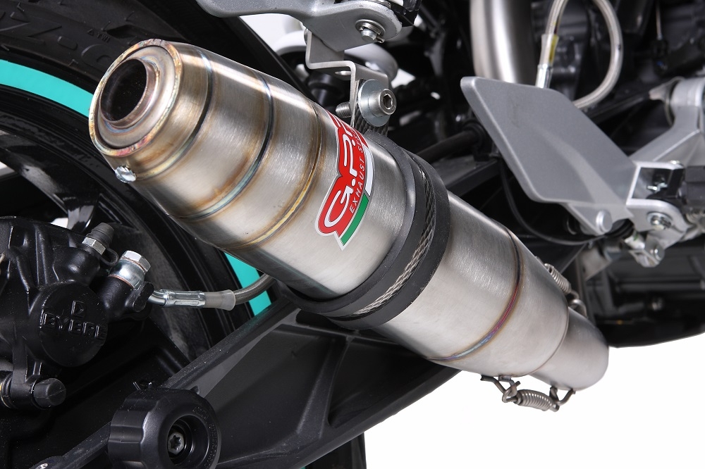 GPR exhaust compatible with  Ktm Duke 125 2011-2016, Deeptone Inox, Homologated legal slip-on exhaust including removable db killer, link pipe and catalyst 