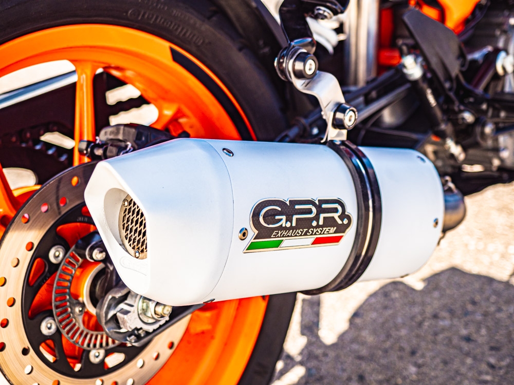 GPR exhaust compatible with  Ktm Rc 390 2017-2020, Albus Evo4, Homologated legal slip-on exhaust including removable db killer and link pipe 