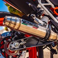 GPR exhaust compatible with  Ktm Duke 125 2017-2020, Deeptone Inox, Homologated legal slip-on exhaust including removable db killer and link pipe 