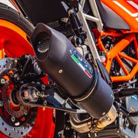 GPR exhaust compatible with  Ktm Duke 125 2017-2020, Furore Evo4 Nero, Homologated legal slip-on exhaust including removable db killer and link pipe 