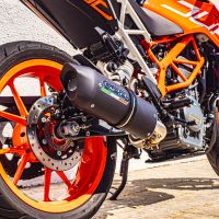 GPR exhaust compatible with  Ktm Duke 125 2017-2020, Furore Evo4 Nero, Homologated legal slip-on exhaust including removable db killer and link pipe 