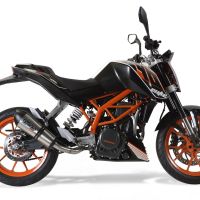 GPR exhaust compatible with  Ktm Duke 390 2013-2016, Gpe Ann. titanium, Homologated legal slip-on exhaust including removable db killer, link pipe and catalyst 