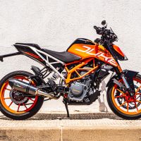 GPR exhaust compatible with  Ktm Duke 250 2017-2020, GP Evo4 Poppy, Homologated legal slip-on exhaust including removable db killer and link pipe 