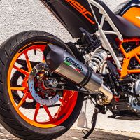 GPR exhaust compatible with  Ktm Duke 250 2017-2020, GP Evo4 Poppy, Homologated legal slip-on exhaust including removable db killer and link pipe 