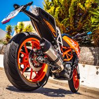 GPR exhaust compatible with  Ktm Rc 390 2017-2020, GP Evo4 Poppy, Homologated legal slip-on exhaust including removable db killer and link pipe 