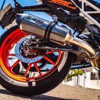 GPR exhaust compatible with  Ktm Rc 390 2017-2020, GP Evo4 Poppy, Homologated legal slip-on exhaust including removable db killer and link pipe 