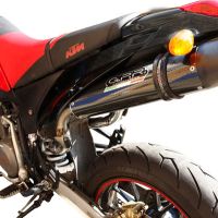 GPR exhaust compatible with  Ktm Duke II 2000-2006, Furore Nero, Dual Homologated legal slip-on exhaust including removable db killers and link pipes 