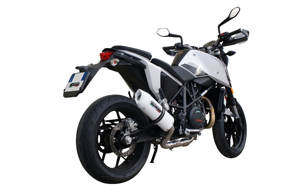 GPR exhaust compatible with  Ktm Duke 690 2012-2016, Albus Evo4, Homologated legal slip-on exhaust including removable db killer and link pipe 