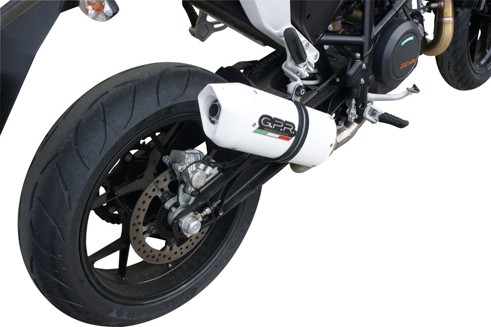 GPR exhaust compatible with  Ktm Duke 690 2012-2016, Albus Evo4, Homologated legal slip-on exhaust including removable db killer and link pipe 